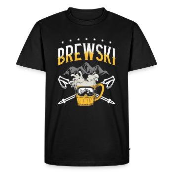 Brewski Buveur de bière Ski Ski Ski sur glace Sports d’hiver - T-shirt Premium bio Homme - noir - Devant - Nico (187cm)