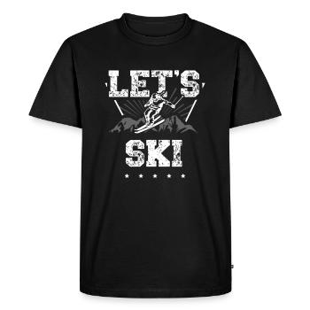 Let’s Ski Ski Ski Ski Glace Sports d’hiver - T-shirt Premium bio Homme - noir - Devant - Nico (187cm)