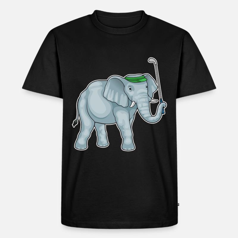Elefant Golf Golfschläger - Männer Premium Bio T-Shirt - Schwarz