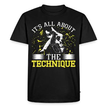 Jiu Jitsu Tout sur La Technique Jujutsu MMA - T-shirt Premium bio Homme - noir - Devant - Nico (187cm)