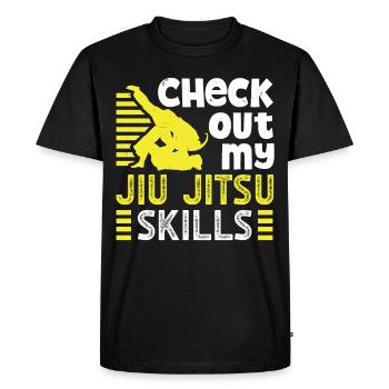 Jujutsu Découvrez mes compétences de Jiu Jitsu Arts Martiaux - T-shirt Premium bio Homme - noir - Devant - Nico (187cm)