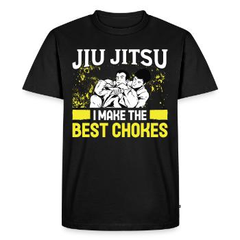 Jiu Jitsu Je fais les meilleurs étranglements Jujutsu MMA - T-shirt Premium bio Homme - noir - Devant - Nico (187cm)