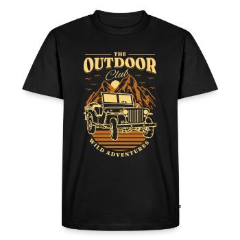 Camping - The outdoor club wild adventures - Men's Premium Organic T-Shirt - black - Front - Nico (187cm)