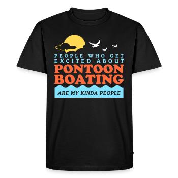 Pontoon Pontoon Boat Pontoon Captain Gift - Men's Premium Organic T-Shirt - black - Front - Nico (187cm)