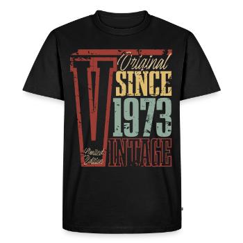 1973 Anniversaire Année de naissance Année de construction Vintage Rétro - T-shirt Premium bio Homme - noir - Devant - Nico (187cm)