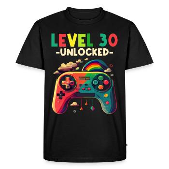 Level 30 Years Gaming 30s 30s Birthday - Men's Premium Organic T-Shirt - black - Front - Nico (187cm)