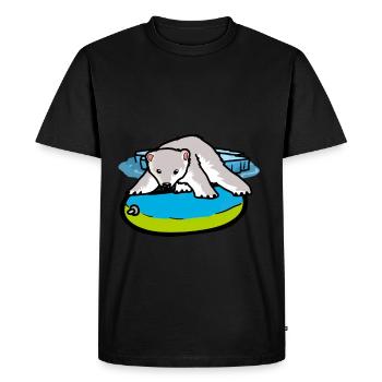 Ours polaire Détresse anneau de natation Changement climatique Changement climatique - T-shirt Premium bio Homme - noir - Devant - Nico (187cm)