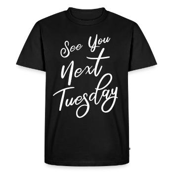 Rendez-vous mardi prochain - T-shirt Premium bio Homme - noir - Devant - Nico (187cm)