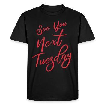 Rendez-vous mardi prochain - T-shirt Premium bio Homme - noir - Devant - Nico (187cm)