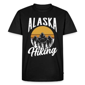 Alaska Hiking Hiker Hike Nature - Men's Premium Organic T-Shirt - black - Front - Nico (187cm)