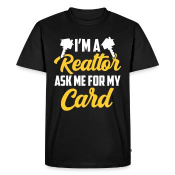 Je suis un agent immobilier qui me demande ma carte - T-shirt Premium bio Homme - noir - Devant - Nico (187cm)