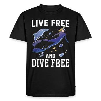 Apnée en apnée en direct et sans plongée en apnée - T-shirt Premium bio Homme - noir - Devant - Nico (187cm)