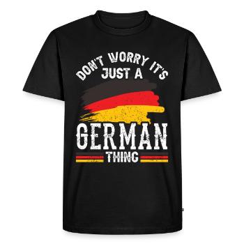 No fear is just a German thing German - Men's Premium Organic T-Shirt - black - Front - Nico (187cm)