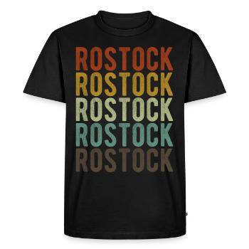 Rostock City Rétro Vintage - T-shirt Premium bio Homme - noir - Devant - Nico (187cm)