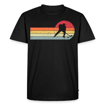Eishockey Hockey Glace Rétro Vintage - T-shirt Premium bio Homme - noir - Devant - Nico (187cm)