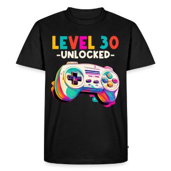 Level 30 Years Gaming 30s 30s Birthday - Men's Premium Organic T-Shirt - black - Front - Nico (187cm)