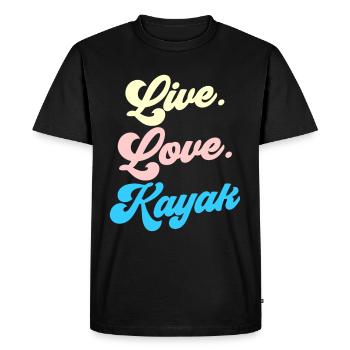 Life Love Kayak Kayaking Kayaking Kayakers - Men's Premium Organic T-Shirt - black - Front - Nico (187cm)