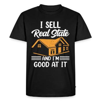 Je vends des biens immobiliers et je suis bon dans ce domaine - T-shirt Premium bio Homme - noir - Devant - Nico (187cm)