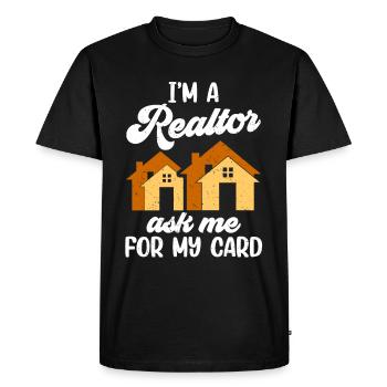 Je suis un agent immobilier qui me demande ma carte - T-shirt Premium bio Homme - noir - Devant - Nico (187cm)