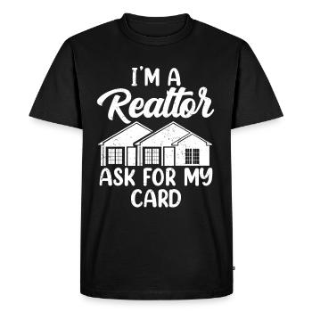 Je suis un agent immobilier qui me demande ma carte - T-shirt Premium bio Homme - noir - Devant - Nico (187cm)