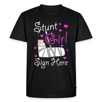 Signe de cascade de fille ici - T-shirt Premium bio Homme - noir - Devant - Nico (187cm)