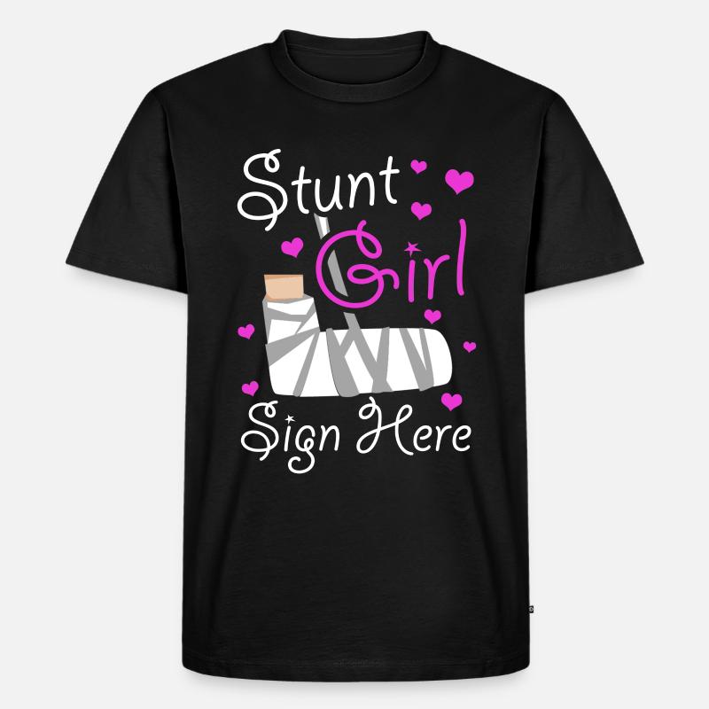 Mädchen-stunt-schild Hier - Männer Premium Bio T-Shirt - Schwarz