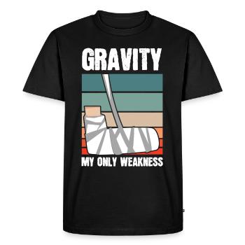 La gravité ma seule faiblesse osseuse - T-shirt Premium bio Homme - noir - Devant - Nico (187cm)