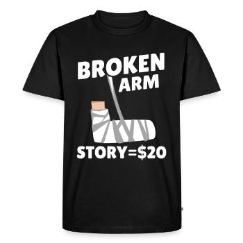 Fracture de l’histoire du bras Coude osseux - T-shirt Premium bio Homme - noir - Devant - Nico (187cm)