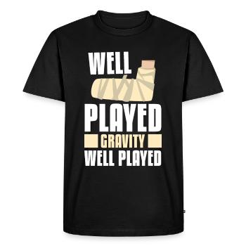 Bien joué Gravity Bone Elbow Hand - T-shirt Premium bio Homme - noir - Devant - Nico (187cm)
