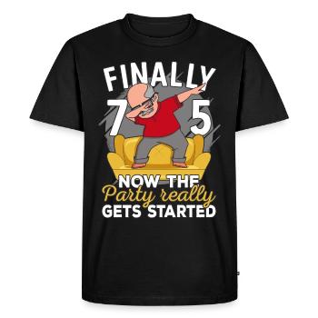 75th birthday man 75 years old 75th 75er grandpa - Men's Premium Organic T-Shirt - black - Front - Nico (187cm)