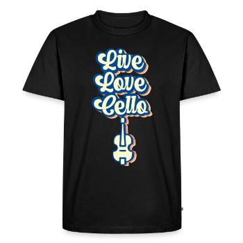 Life Love Cello Cello Cello Musician Cellist - Men's Premium Organic T-Shirt - black - Front - Nico (187cm)