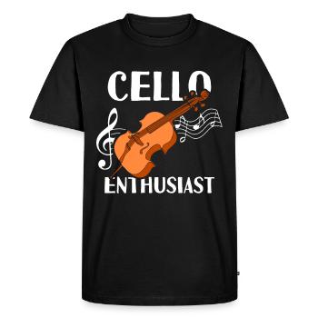 Amateur de violoncelle violoncelle violoncelliste musicien - T-shirt Premium bio Homme - noir - Devant - Nico (187cm)