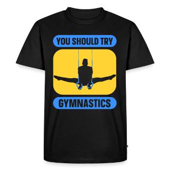 Vous devriez essayer Gymnastique Gymnastique Gymnaste - T-shirt Premium bio Homme - noir - Devant - Nico (187cm)