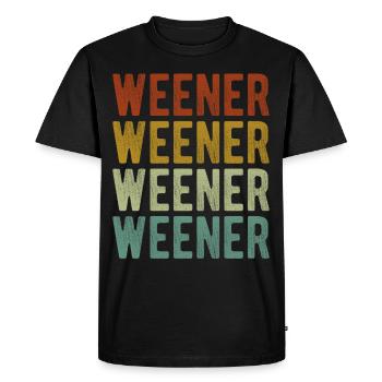 Weener Stadt Retro Vintage - Men's Premium Organic T-Shirt - black - Front - Nico (187cm)