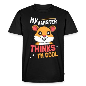 Mon hamster pense que je suis un propriétaire d’animal cool - T-shirt Premium bio Homme - noir - Devant - Nico (187cm)