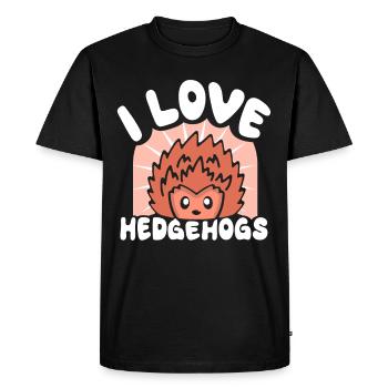 J’adore les dictons hérisson animal mignon - T-shirt Premium bio Homme - noir - Devant - Nico (187cm)