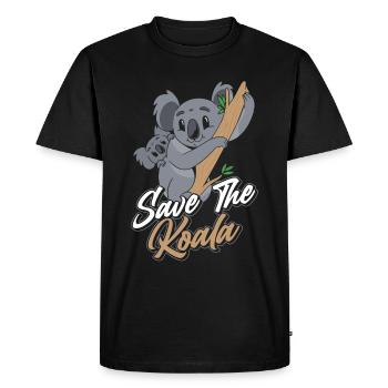 Save The Koala Animal Koala Bear Koalas Sweet - Men's Premium Organic T-Shirt - black - Front - Nico (187cm)
