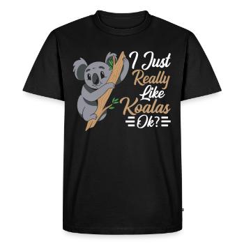 I just like koalas very much koala animal koala bear - Men's Premium Organic T-Shirt - black - Front - Nico (187cm)