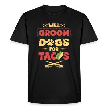 Becomes Dogs For Tacos Dog Hairdresser Fur Artist - Men's Premium Organic T-Shirt - black - Front - Nico (187cm)