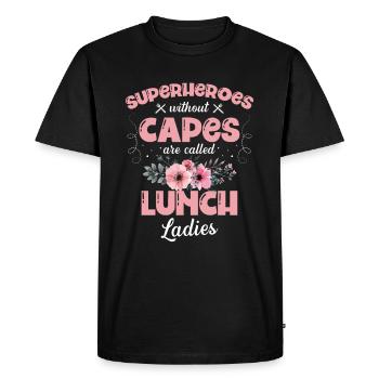 Les super-héros sans cape sont appelés Lunch Ladies - T-shirt Premium bio Homme - noir - Devant - Nico (187cm)