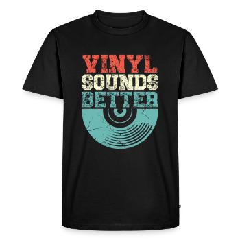 Vinyl sonne mieux audiophile musique lecteur vinyle - T-shirt Premium bio Homme - noir - Devant - Nico (187cm)