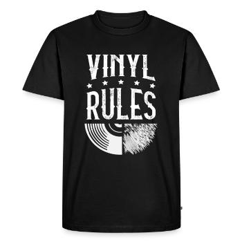 Règles du vinyle Audiophile - T-shirt Premium bio Homme - noir - Devant - Nico (187cm)