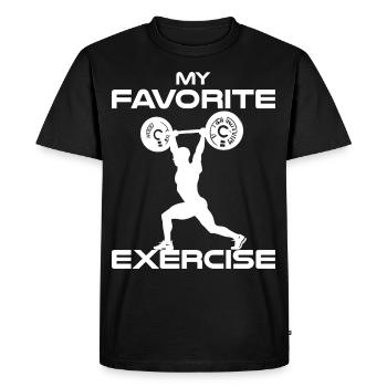 Exercice préféré Homme Haltérophilie Homme Gewi - T-shirt Premium bio Homme - noir - Devant - Nico (187cm)