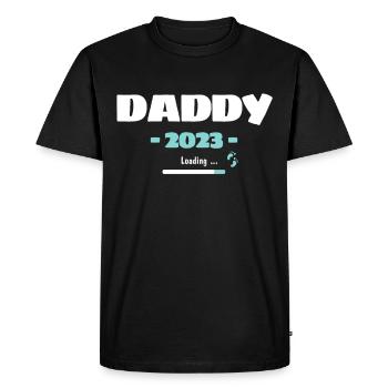 Daddy Loading 2023 Expectant Papa Father Birth - Men's Premium Organic T-Shirt - black - Front - Nico (187cm)