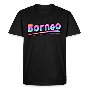 Vintage Indonesia Holiday Asia Borneo - Men's Premium Organic T-Shirt - black - Front - Nico (187cm)