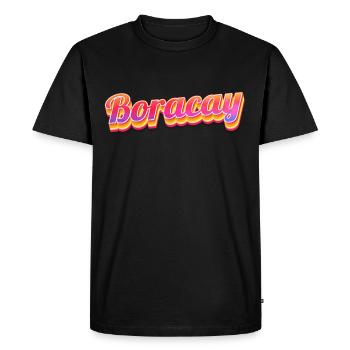 Vintage Philippines Vacation Asia Boracay - Men's Premium Organic T-Shirt - black - Front - Nico (187cm)