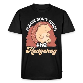 Please do not touch the hedgehog Pet cute - Men's Premium Organic T-Shirt - black - Front - Nico (187cm)