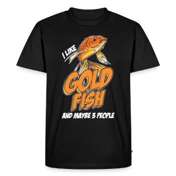 Comme le poisson rouge et la carpe japonaise pour 3 personnes - T-shirt Premium bio Homme - noir - Devant - Nico (187cm)
