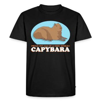 Capybara Dad Capybaras Gift - Men's Premium Organic T-Shirt - black - Front - Nico (187cm)
