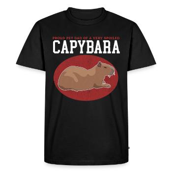 Capybara Dad | Capybaras Capybaras Gift - Men's Premium Organic T-Shirt - black - Front - Nico (187cm)